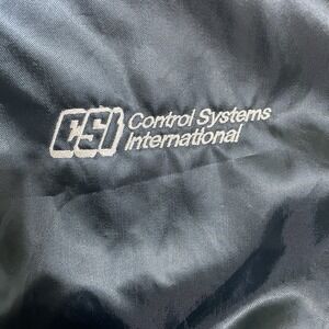 Vtg Satin Bomber Snap Jacket XL RARE Auburn Sportswear Control Systems Inter USA